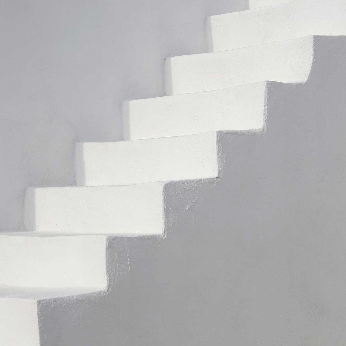 Poster milos stairs affiche + cadre en bois - noir, HEXOA