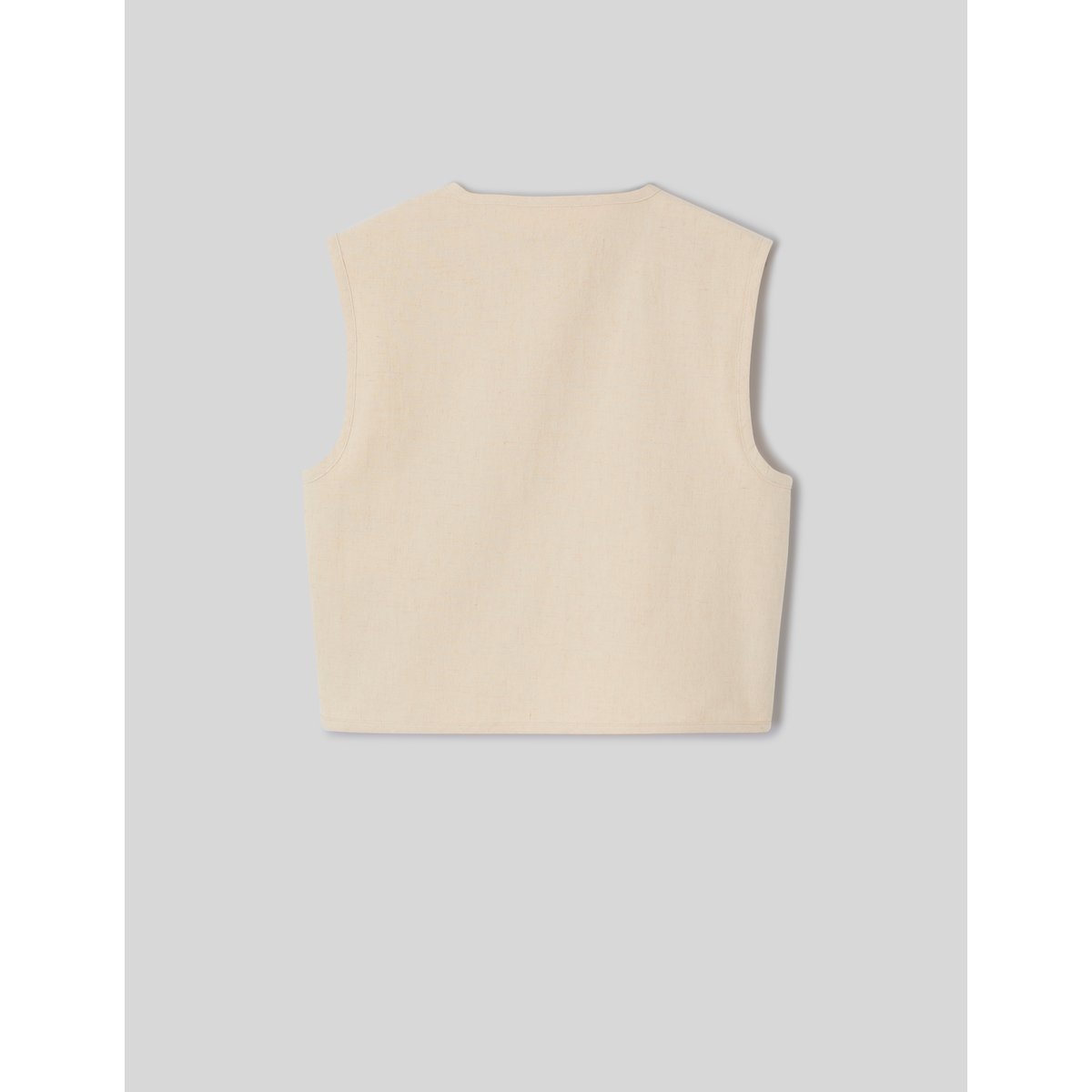 Gilet sans manches brodé naturel, BZB