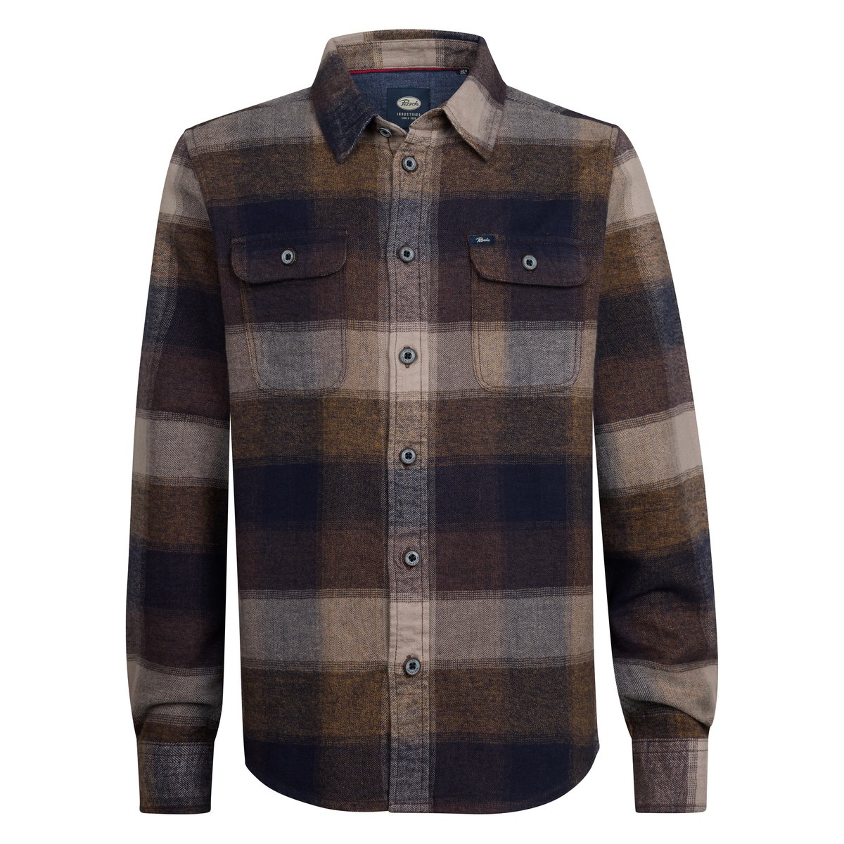 Chemise à carreaux clackamas marron mud, PETROL INDUSTRIES