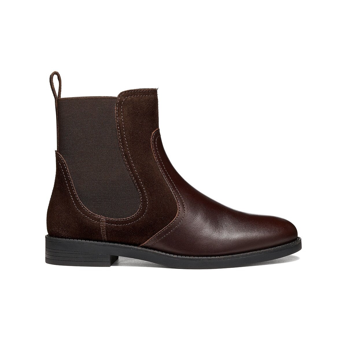 Bottines chelsea en cuir, ESMEENA marron foncé, GEOX