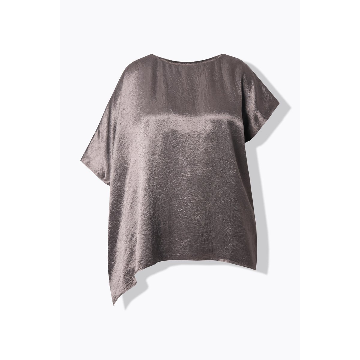 Tunique en acétate asymétrique marron pâle, ULLA POPKEN