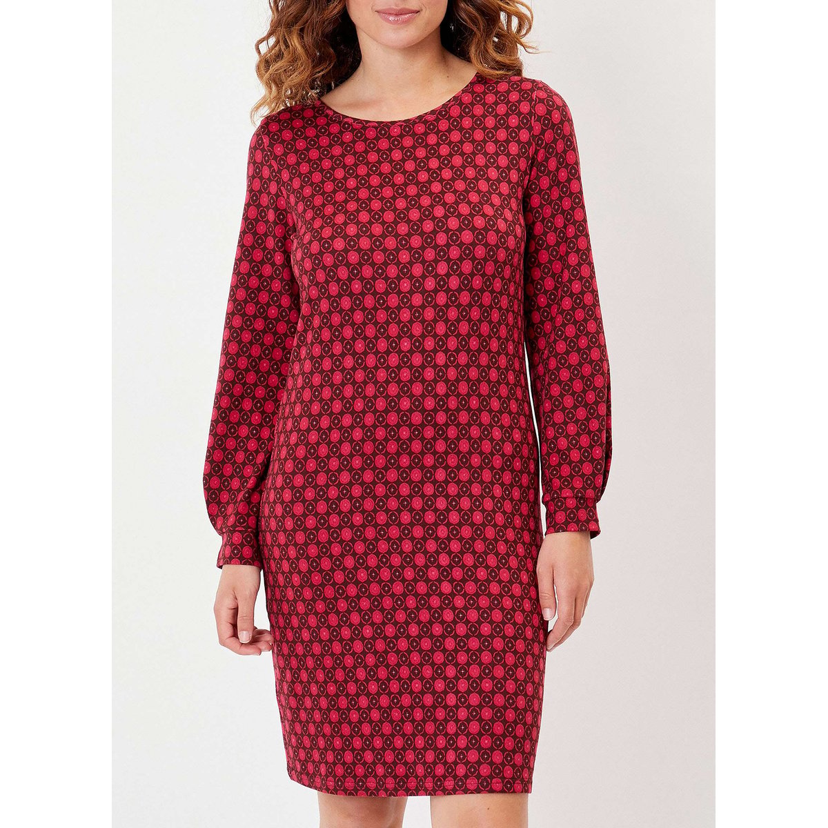 Robe droite imprimée UDDI marron chocolat, LA FIANCÉE