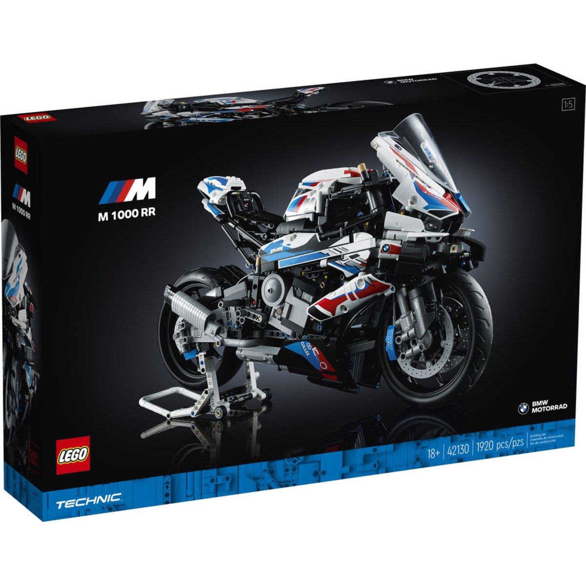 LEGO Technic - Réplique de la BMW M 1000 RR - Modèle 42130 rouge, blanc et bleu, LEGO