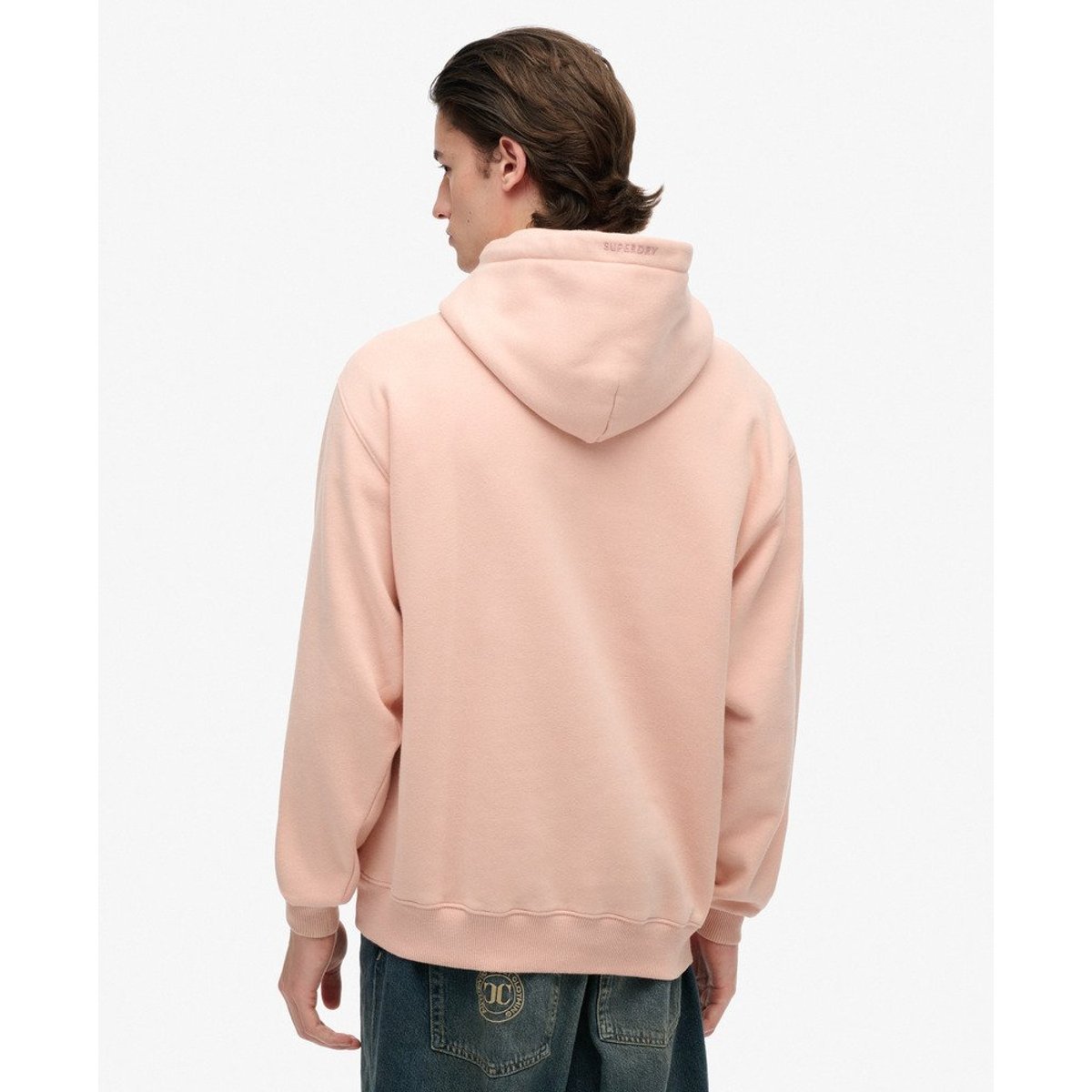 Sweat à capuche oversize rose cendré, SUPERDRY
