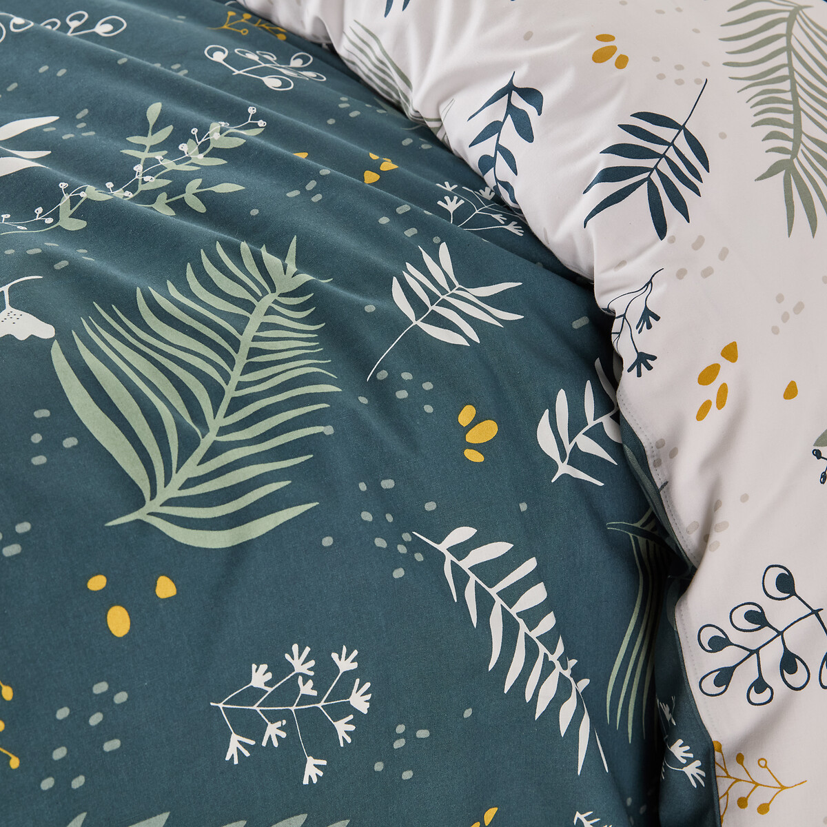 Housse de couette percale de coton, Suzanne imprimé bleu/blanc, LA REDOUTE INTERIEURS