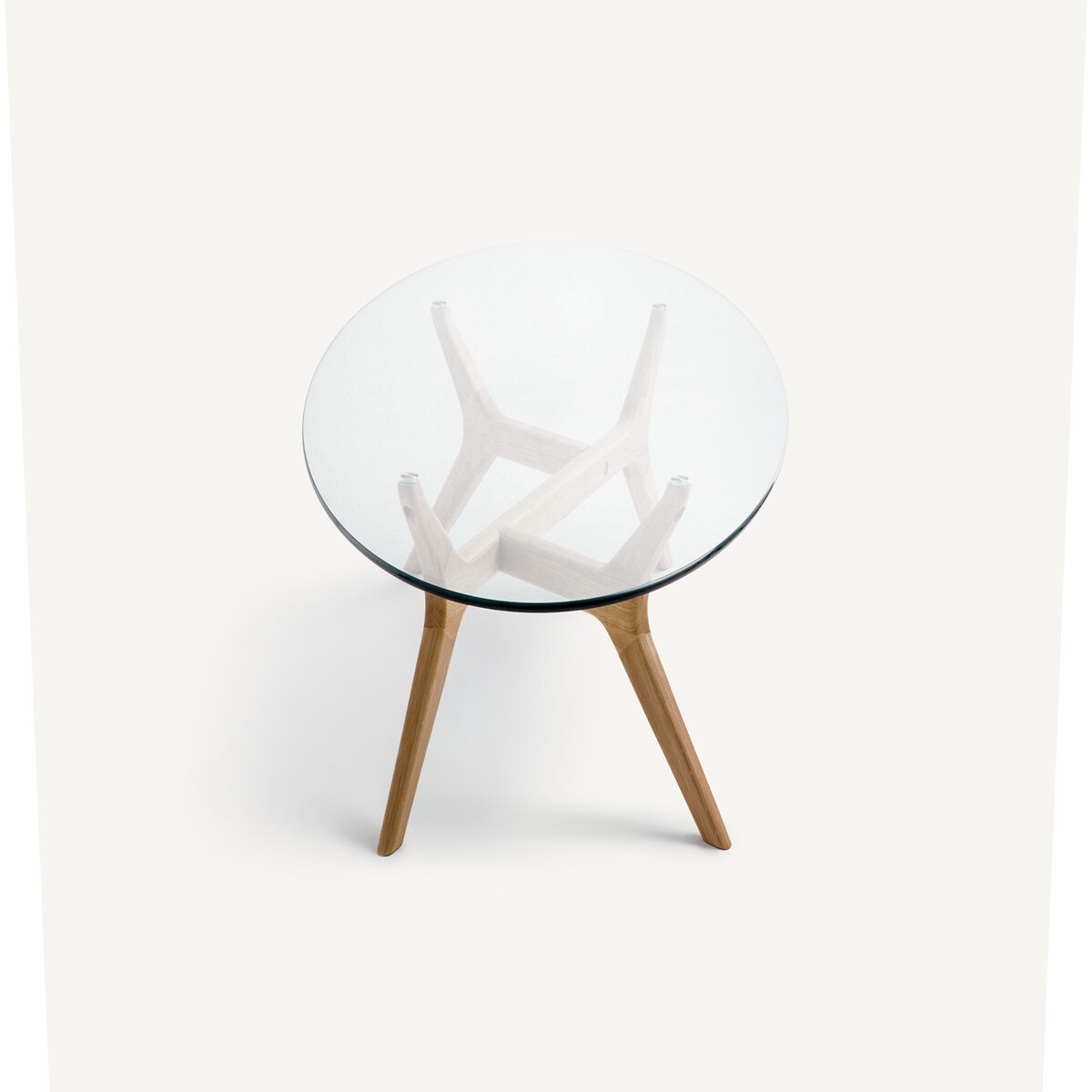 Table basse ellipse, chêne et verre, Maricielo chêne naturel, AM.PM