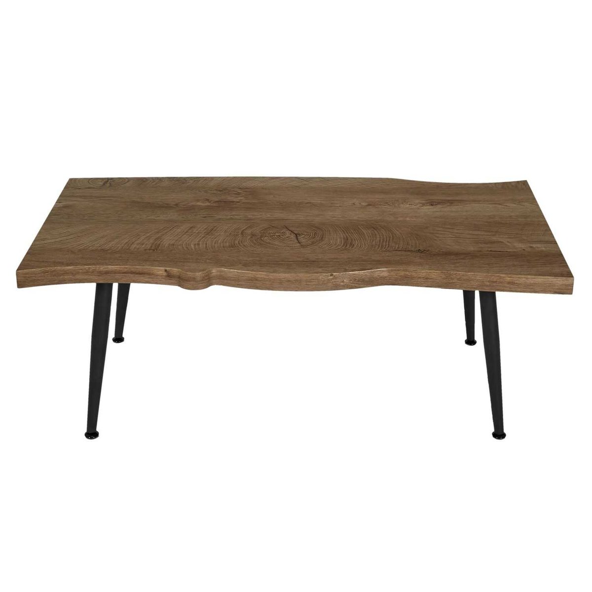 Table basse en métal et plateau effet bois brut FOREST marron, TOILINUX