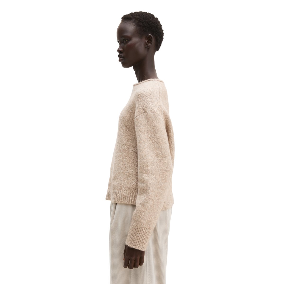 Pull ample en un mélange douillet de coton bio et de laine d'alpaga marron, MARC O'POLO