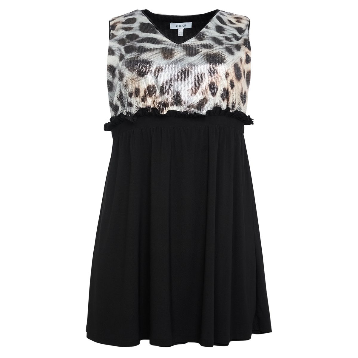 Débardeur ornementée de sequins / à sequins noir, YOEK