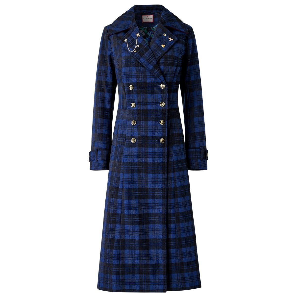 Long Manteau à Carreaux Roxie bleu, JOE BROWNS