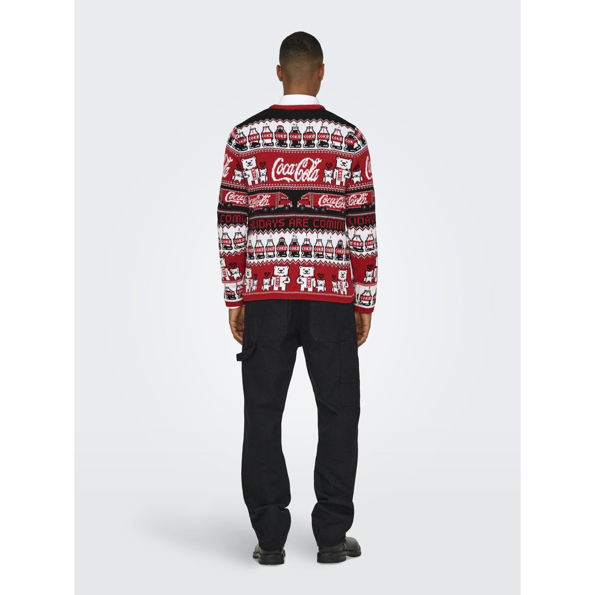 Pull En Maille rouge - pompeian red 1, ONLY & SONS