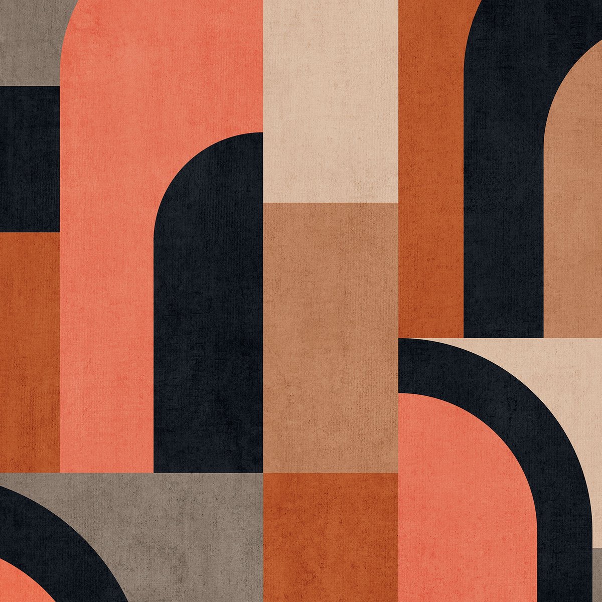 Papier peint graphique block color orange, HEXOA
