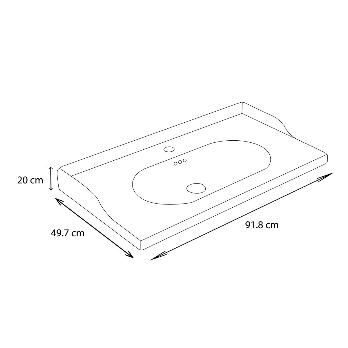 Plan vasque en céramique, CHARM blanc, SENSEA