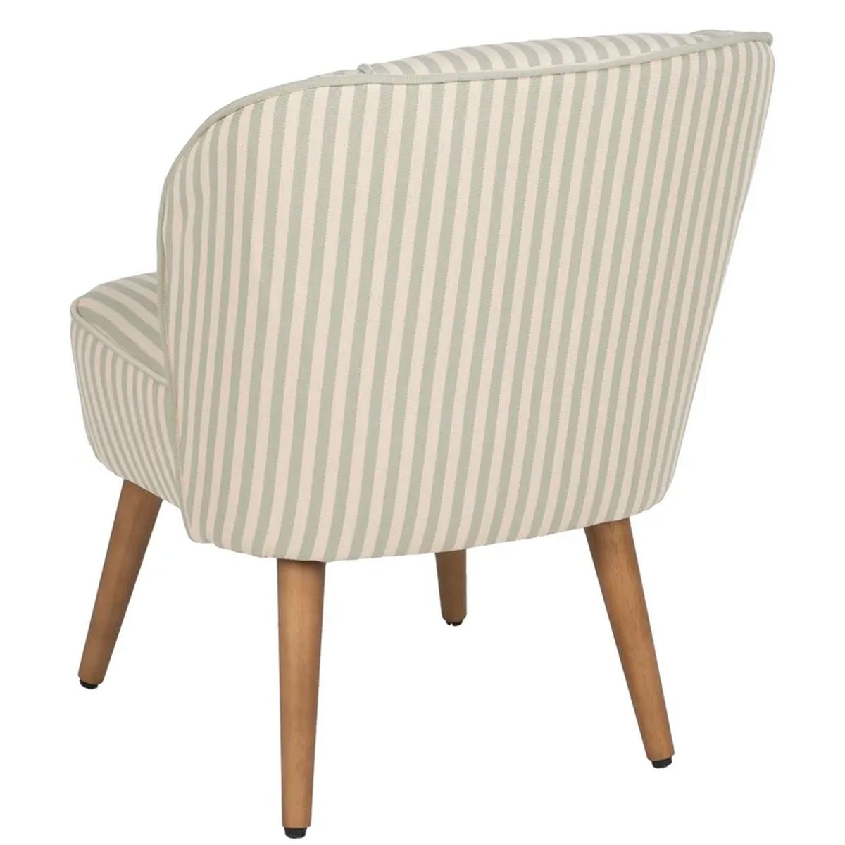Fauteuil crapaud beige rayures vertes 54x64x73cm vert, WADIGA
