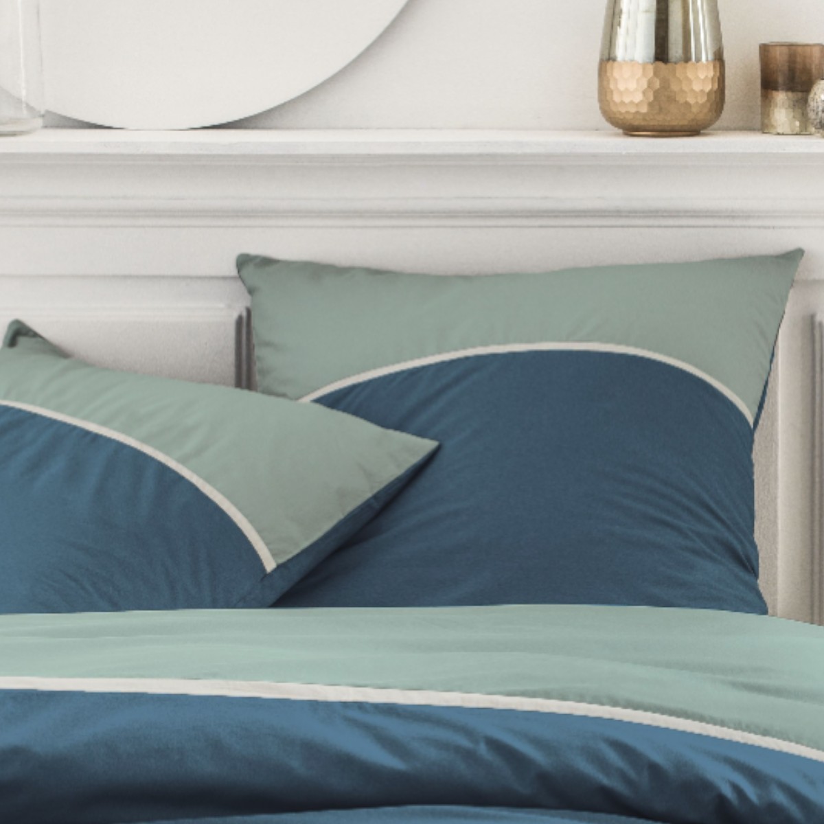 Parure de lit 2 personnes coton PRESTIGE vert, TODAY
