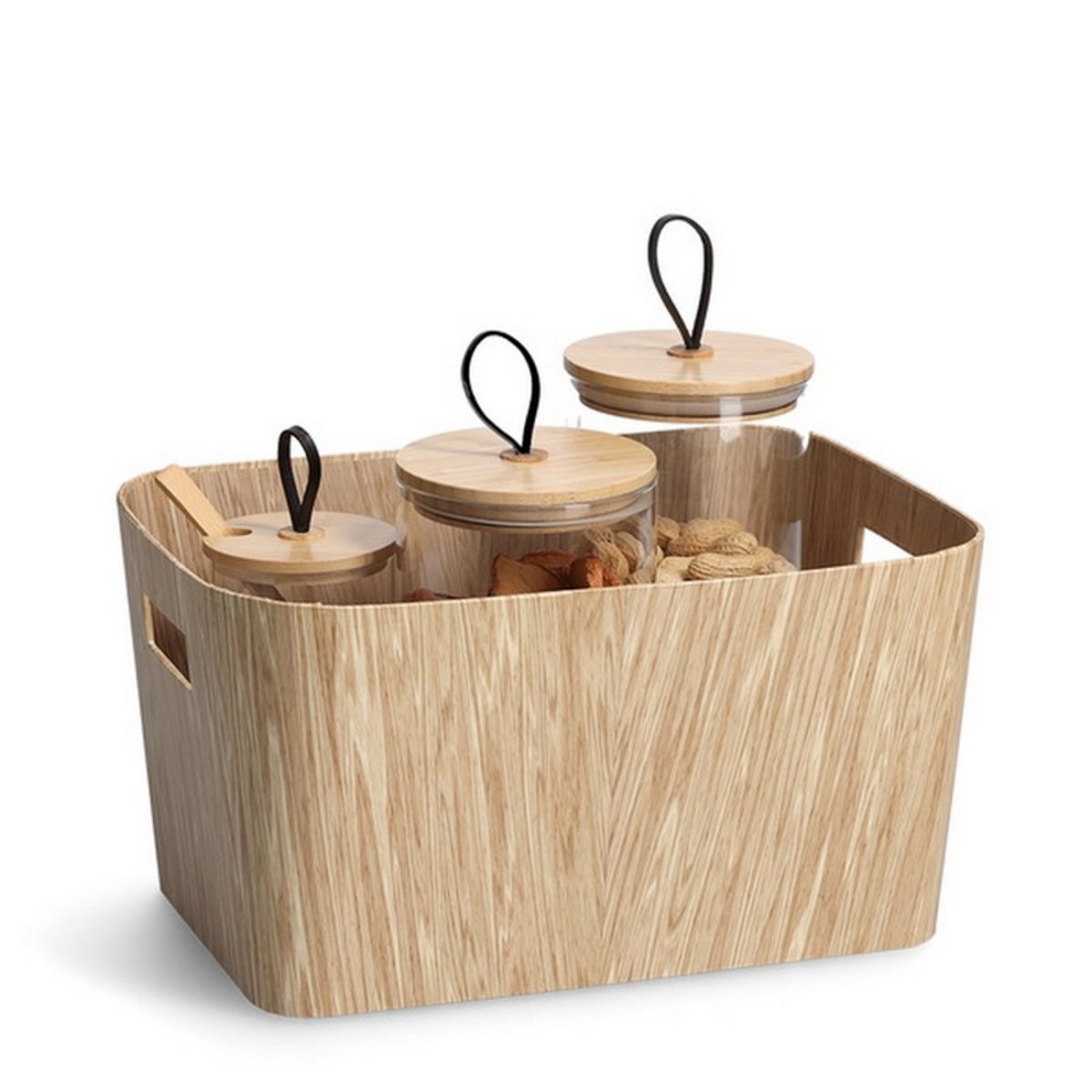 Panier rangement en carton bois clair, ZELLER PRESENT