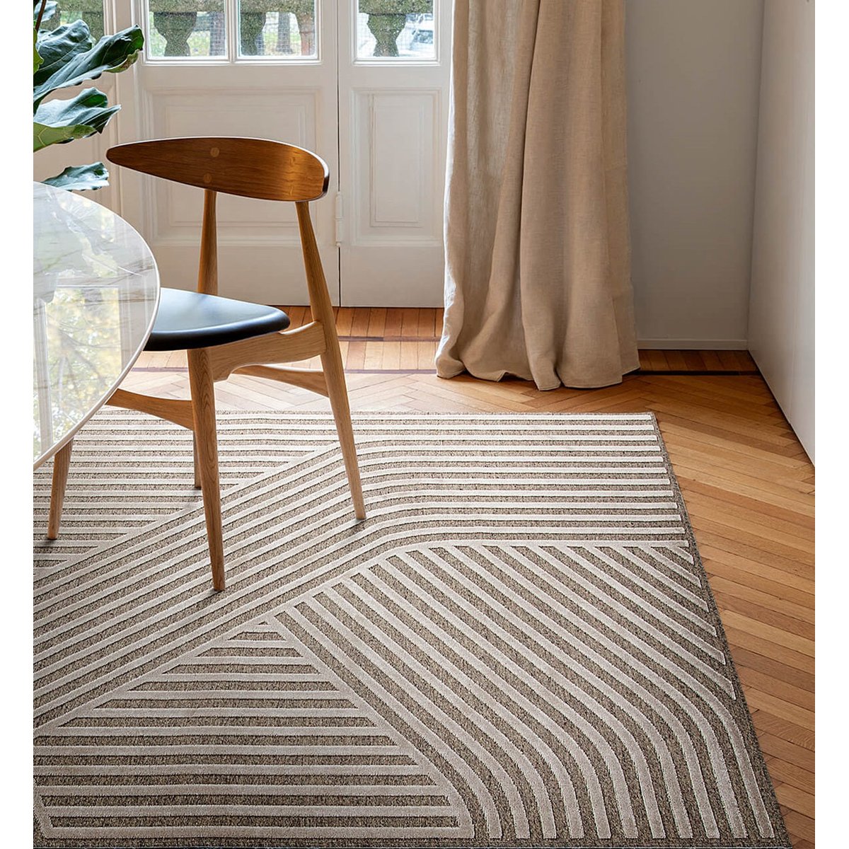 Tapis salon et chambre moderne BELGRAVIA beige, NOVATREND