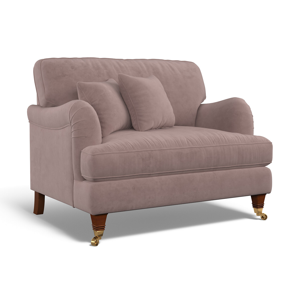 Emeline Velvet Snuggle Chair with Castor Legs blush pink, ÉDITÉ