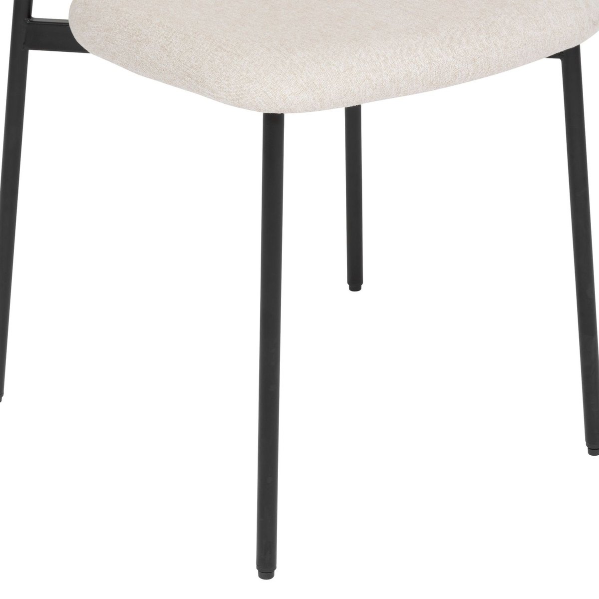 Chaise avec dossier bois et pieds métal beige, ATMOSPHERA