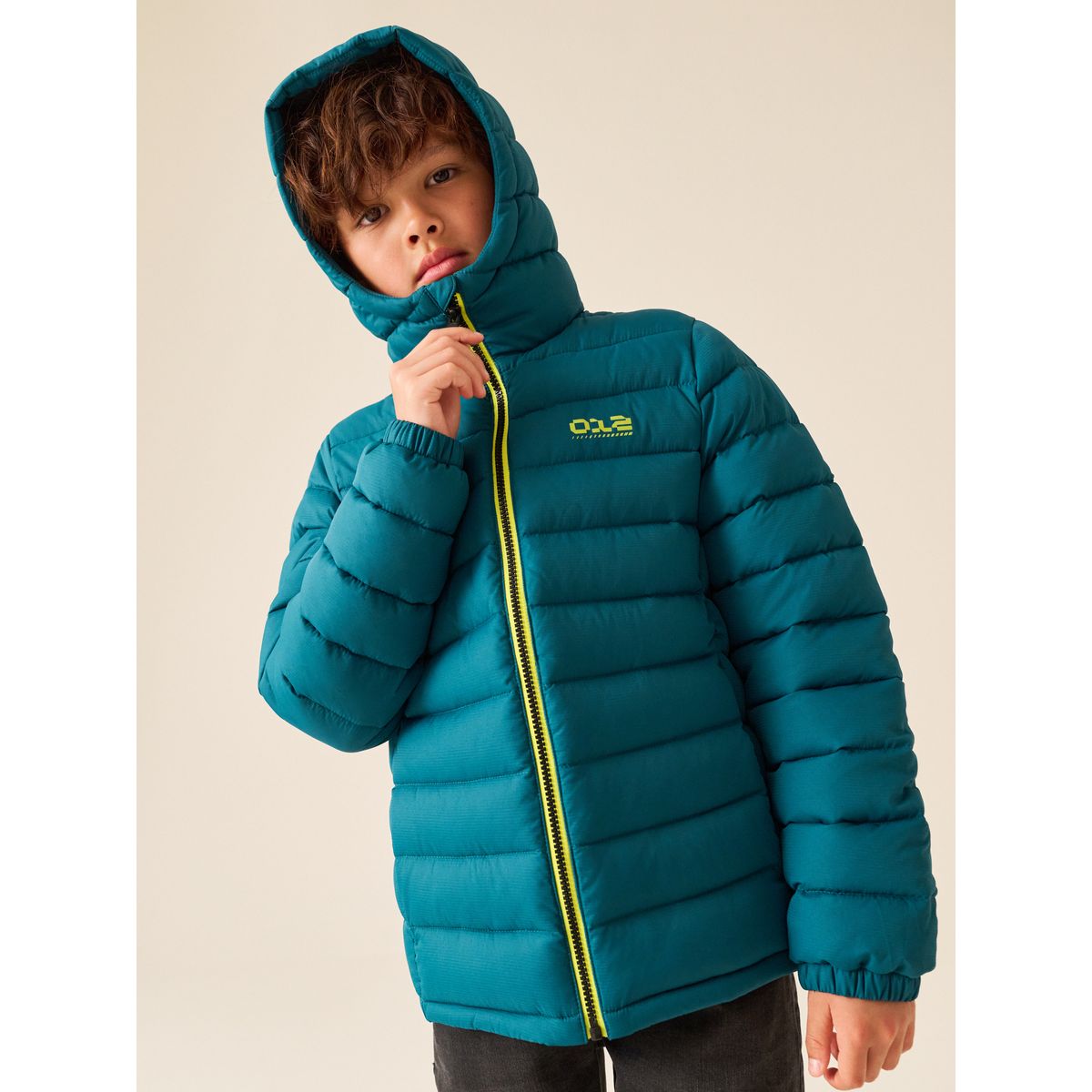 Veste à capuche semi-épaisse matelassée bleu sarcelle, NEXT