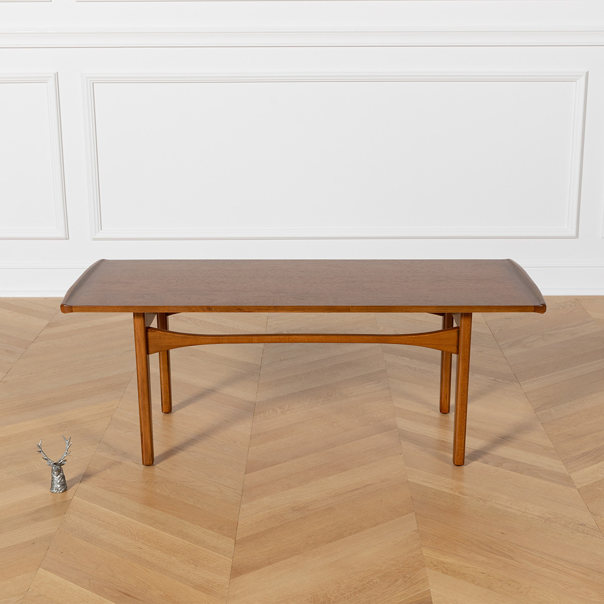 Table basse style scandinave, plateau en chêne DALHIA marron, ROBIN DES BOIS