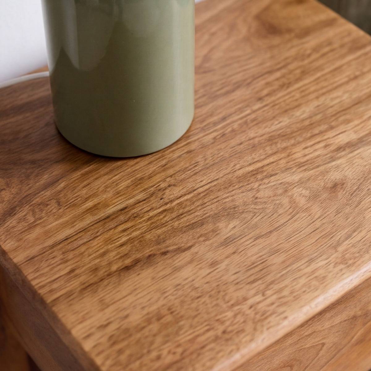 Table de chevet avec tiroir en bois de manguier ZORAN bois clair, MADE IN MEUBLES
