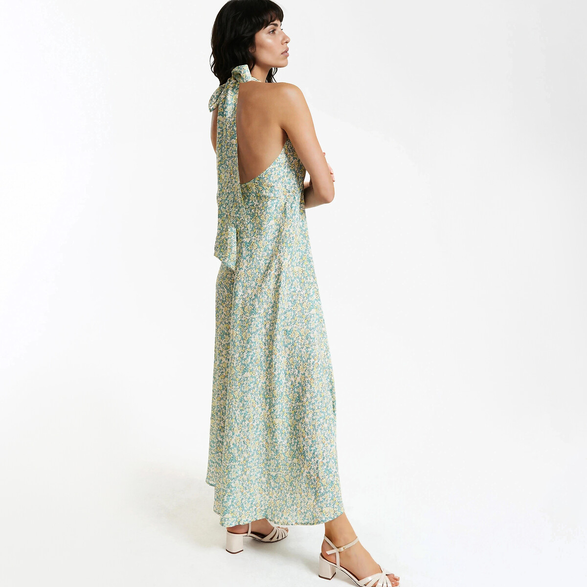 Robe longue sans manches imprimé floral imprimé fleurs multicolore, LA REDOUTE COLLECTIONS