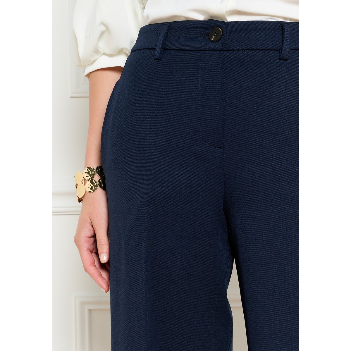 Pantalon large fluide bleu marine, LOLALIZA