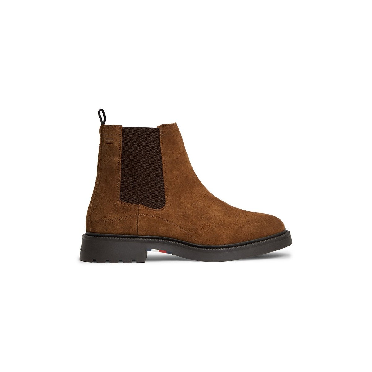 Botines Chelsea de piel de ante marrón, TOMMY HILFIGER