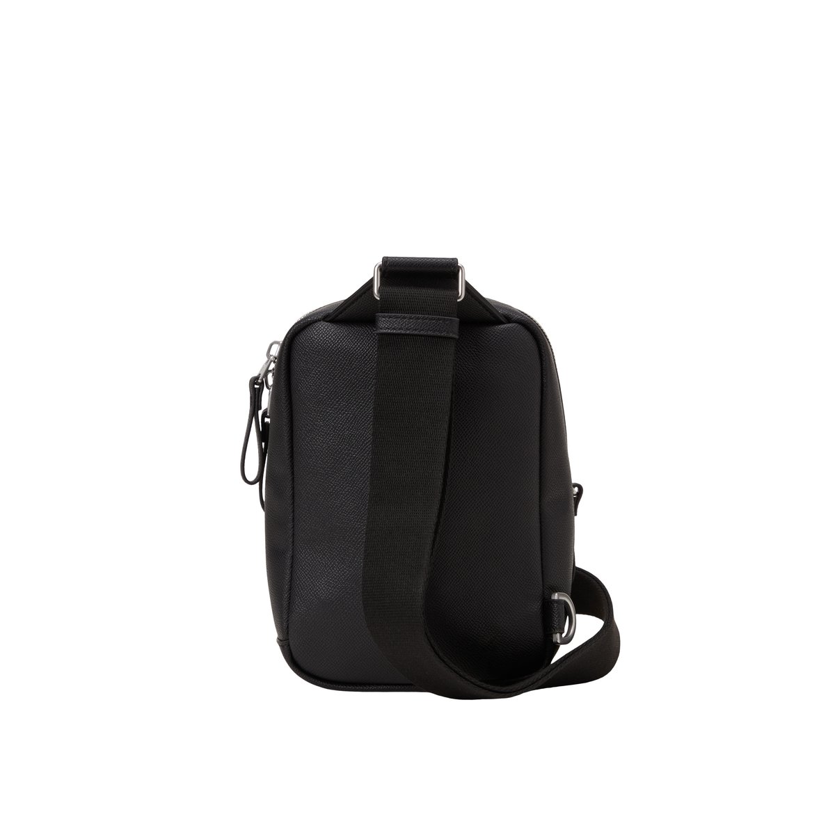 Sac à bandoulière modèle Fredrik fabriqué à partir d'un substitut de cuir en polyester recyclé noir, MARC O'POLO