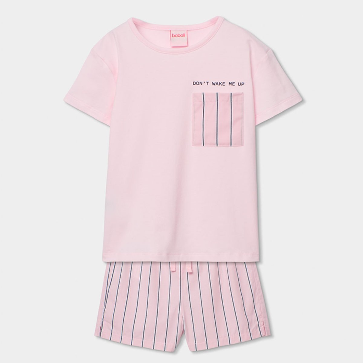 Pyjama coton rayures rose, BOBOLI