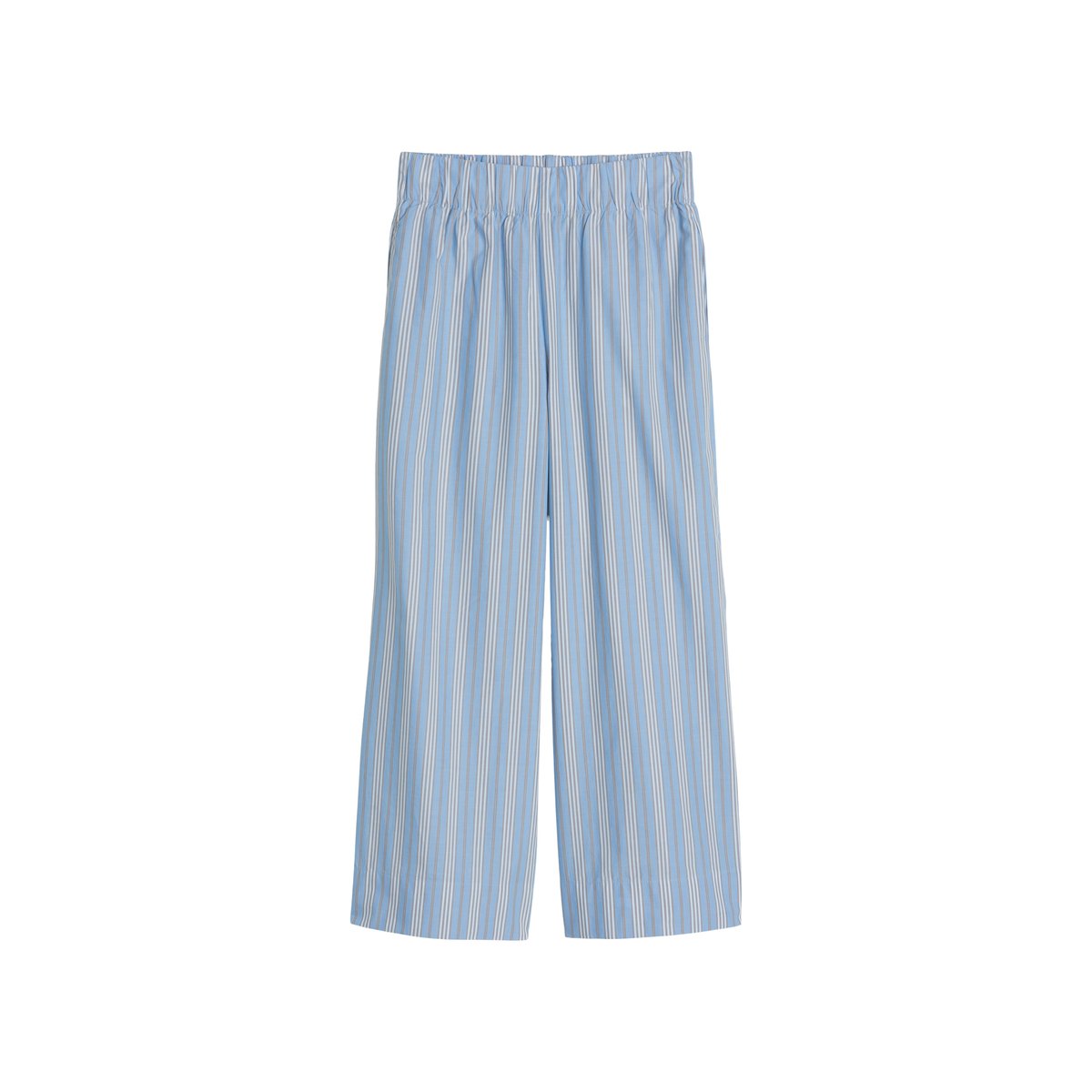 Culotte rayée cheville longue en popeline Papertouch bleu, MARC O’POLO DENIM