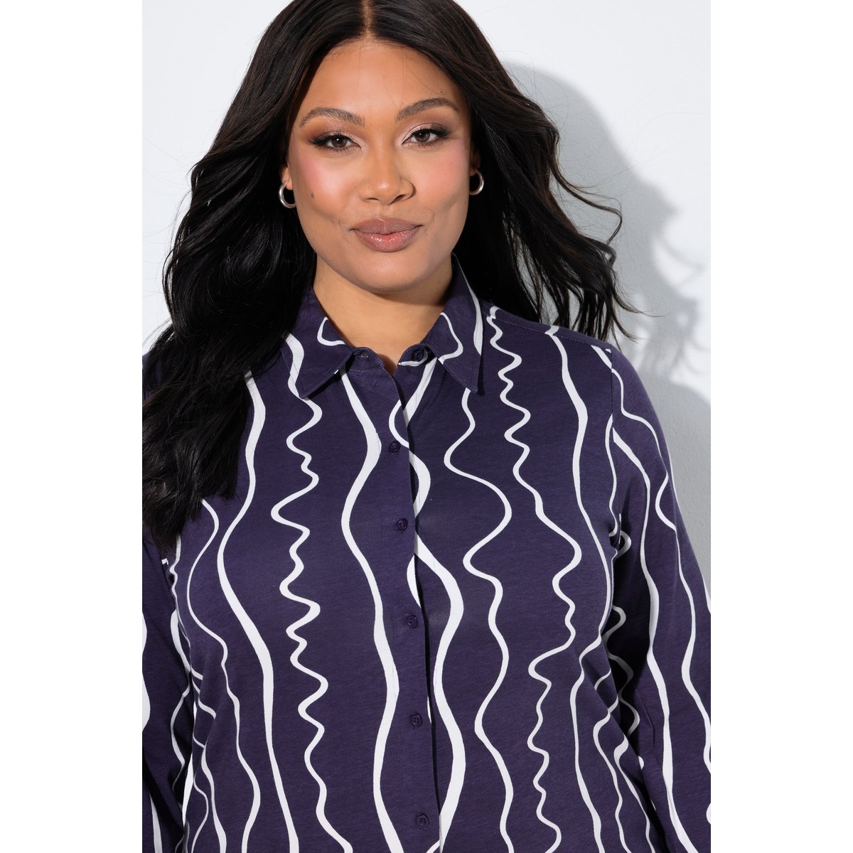Chemise en jersey prune foncé, ULLA POPKEN