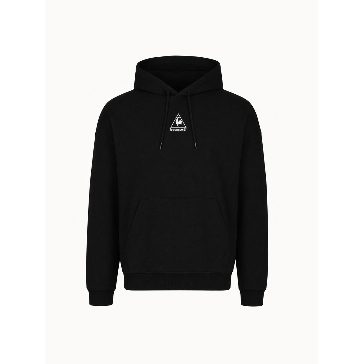 Sweat à capuche relax en double face VILLAGE DES NATIONS black, LE COQ SPORTIF