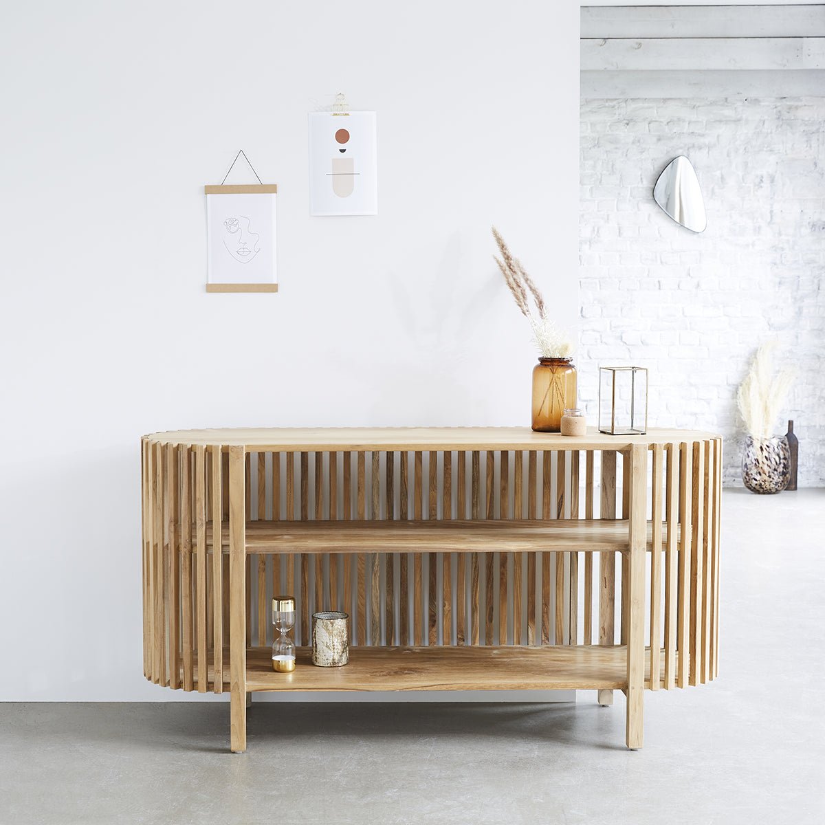 Buffet en bois de teck 160 cm VICTORIA naturel, BERAH GETAH