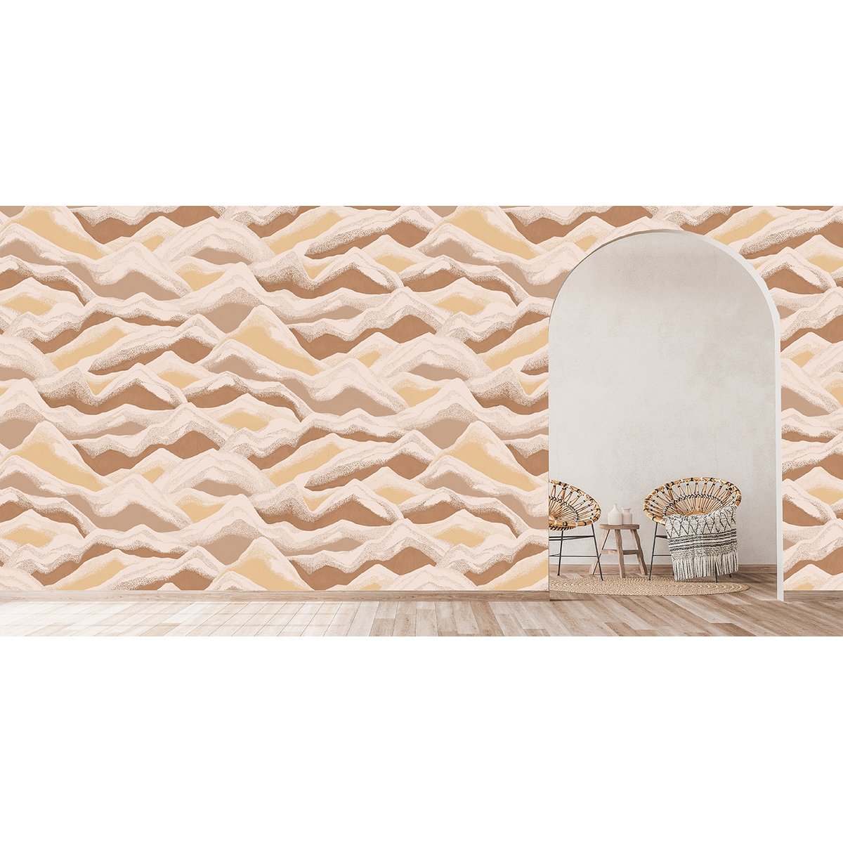 Papier peint panoramique EVERLASTING SNOW argile, LE PAPIERS DE NINON