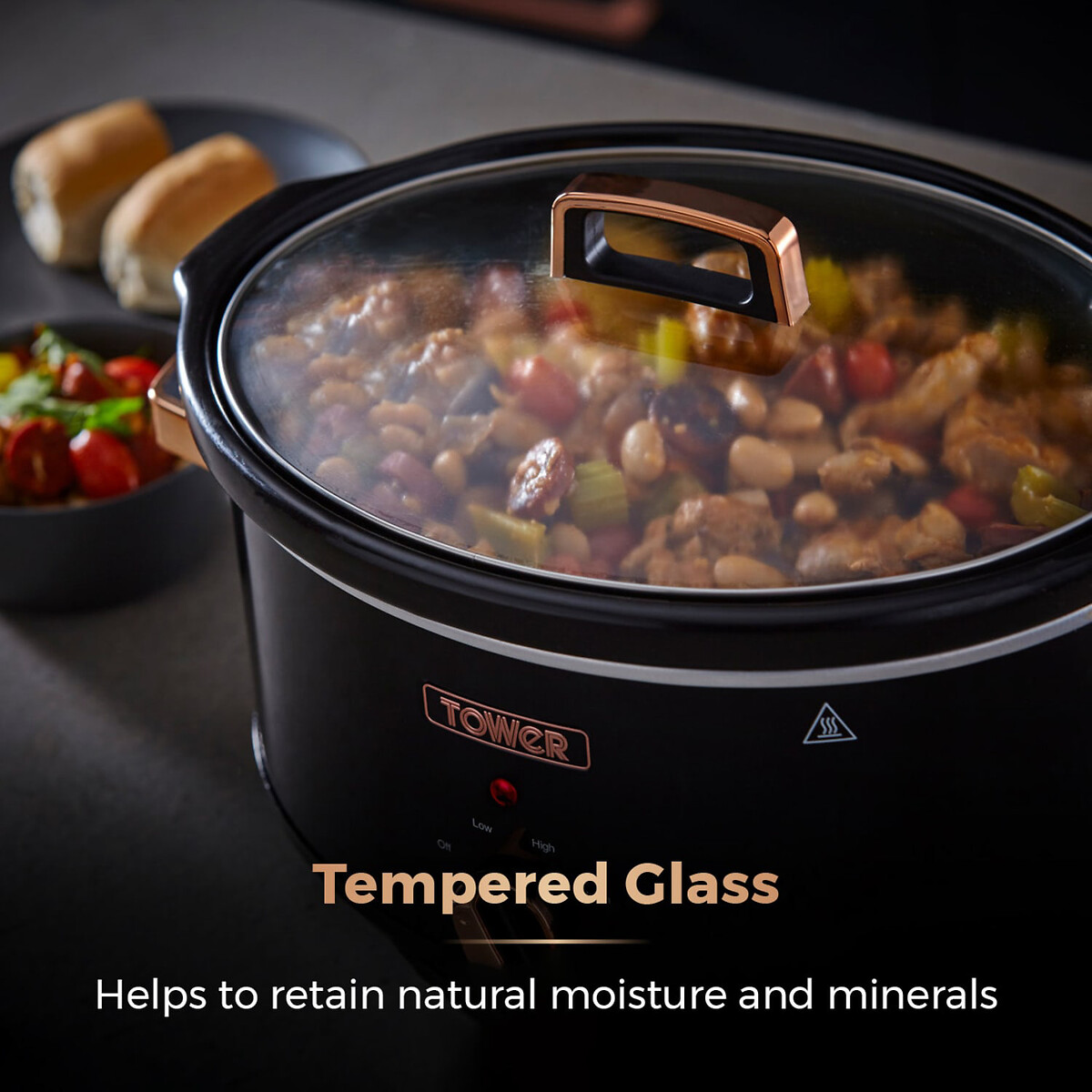 Infinity 6.5L Slow Cooker - T16019 black, TOWER