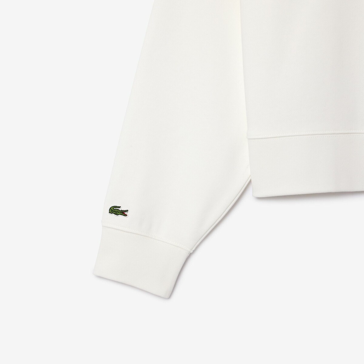 Sweatshirt à capuche molleton siglé blanc-70v, LACOSTE
