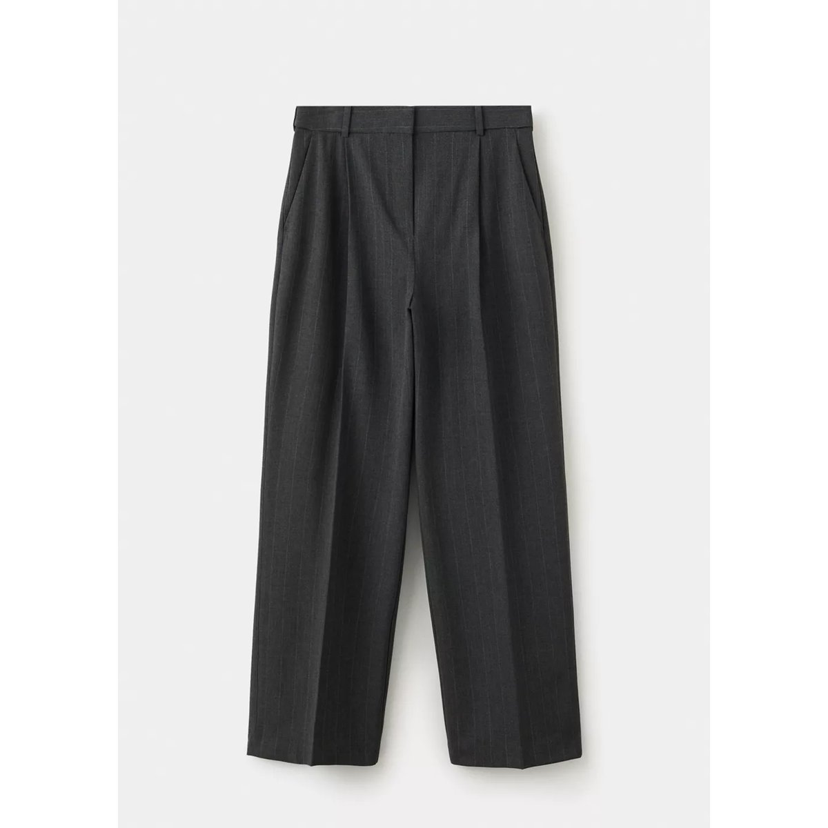 Pantalon droit pinces gris, MANGO