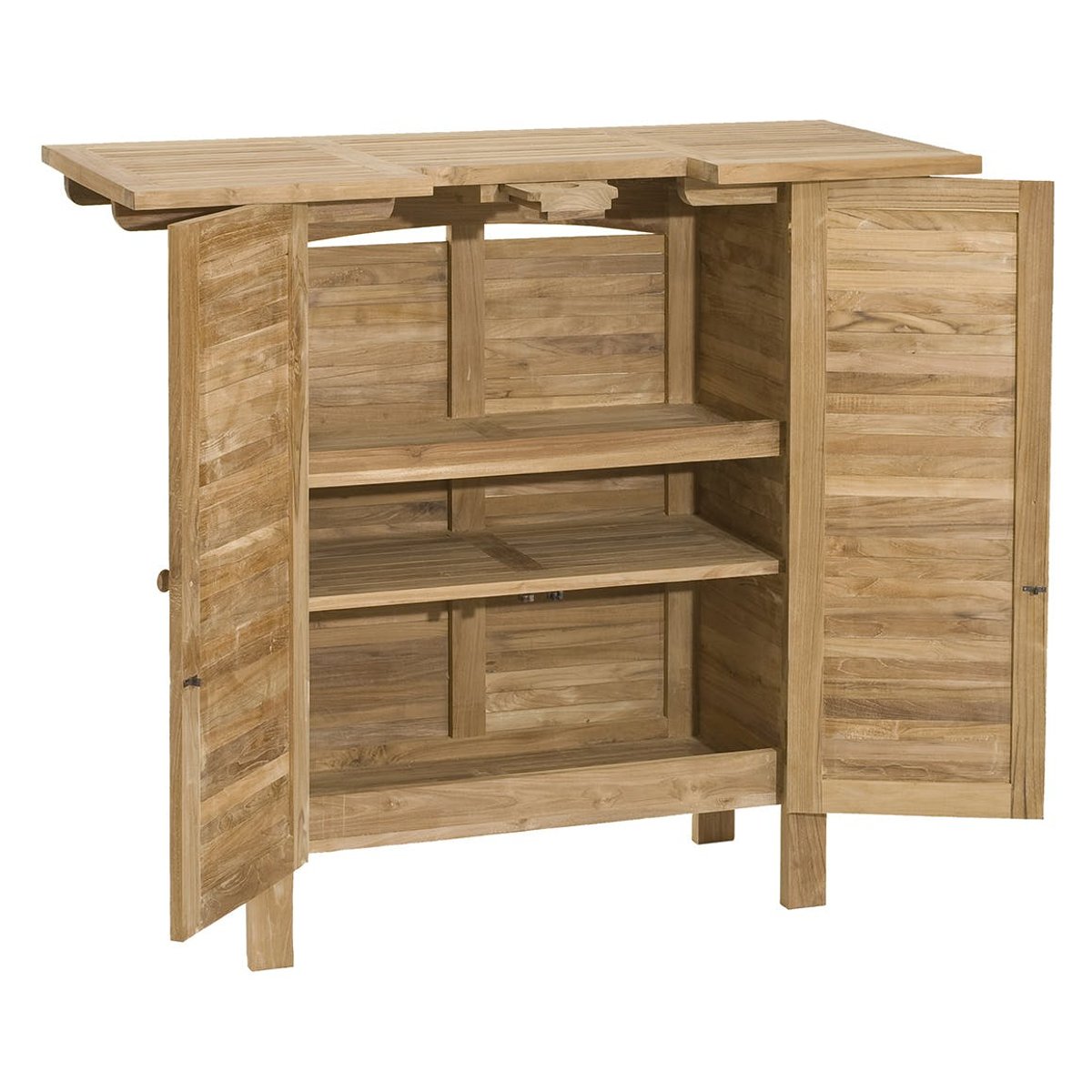 Bar de jardin en Teck brut massif 120cm SUMMER bois naturel, PIER IMPORT