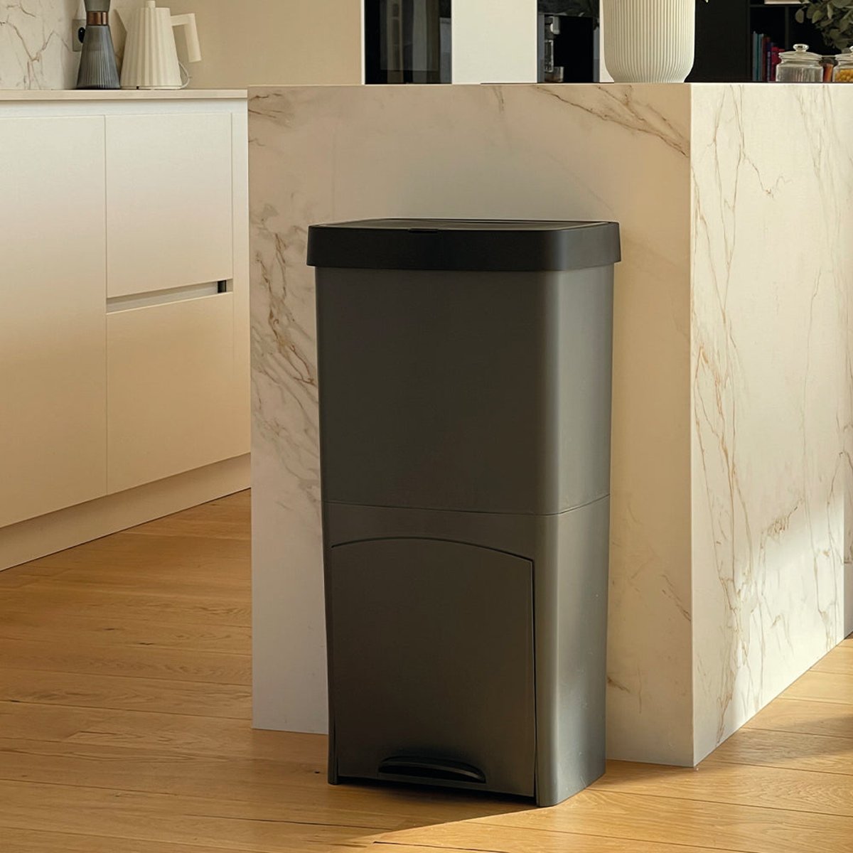 Poubelle de cuisine tri sélectif PICEA gris, KITCHEN MOVE