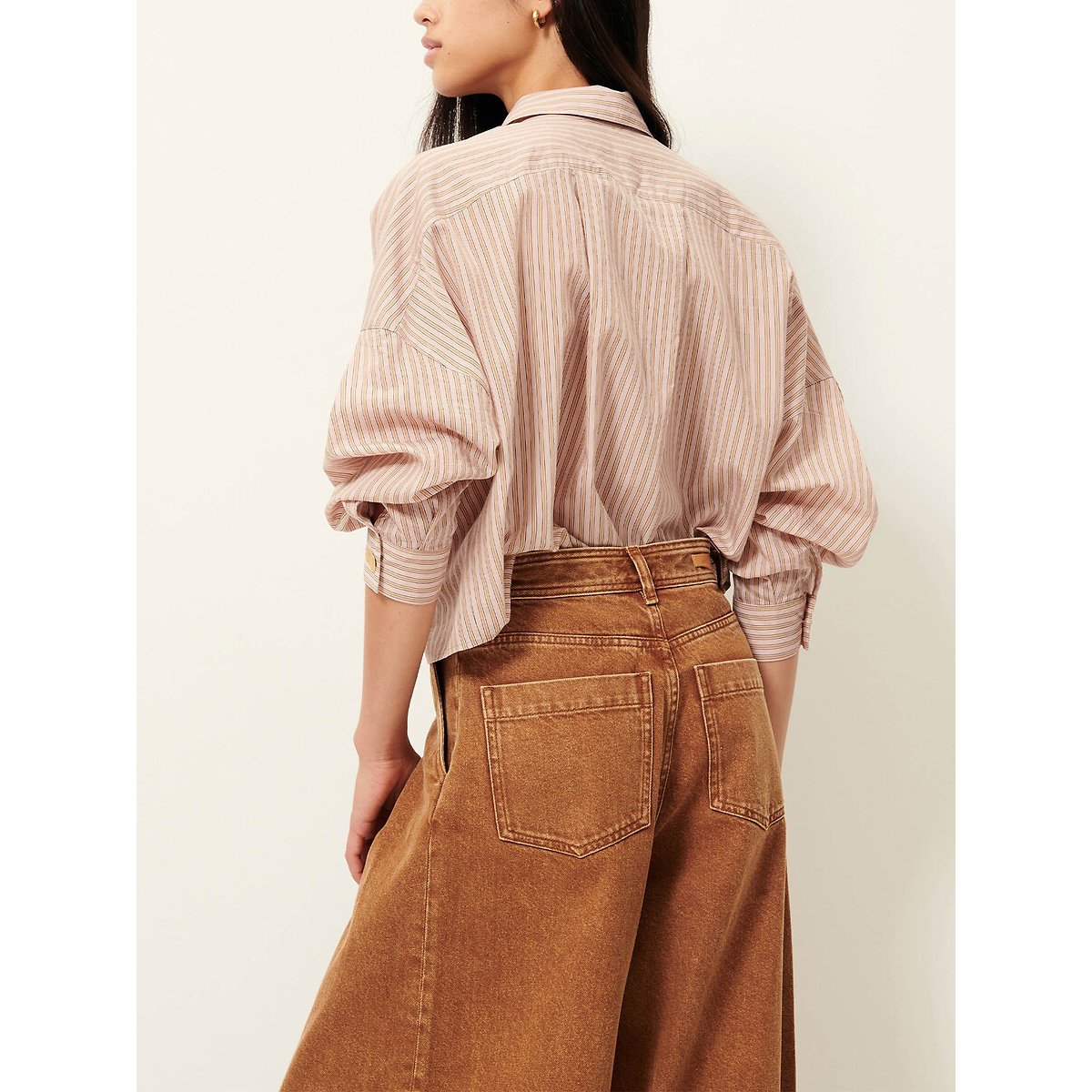 Chemise rayée à manches longues, coupe ample et courte, BALANCA rose clair, SESSUN
