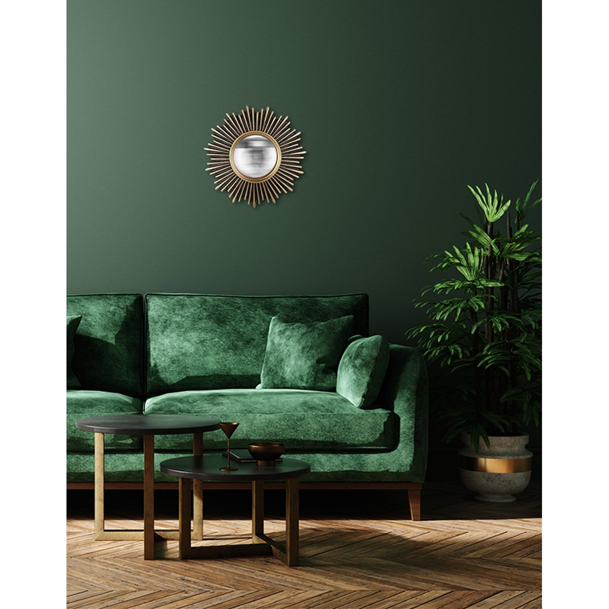 Miroir soleil convexe 20cm or, EMDE