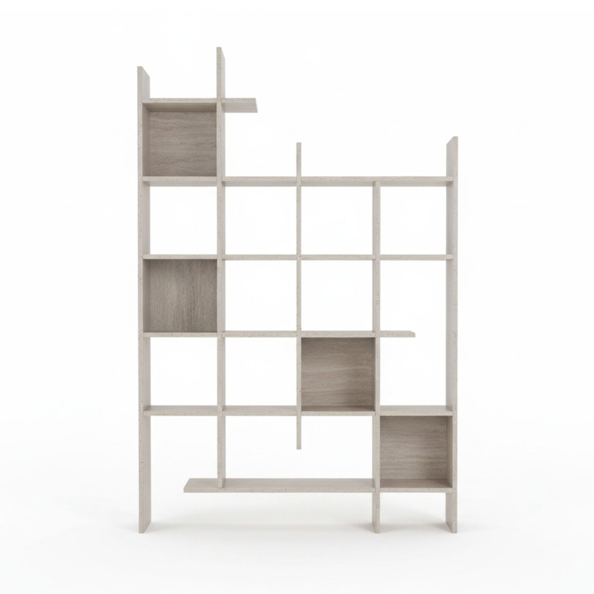 Bibliothèque effet travertin H188cm- MAKO beige, DRAWER