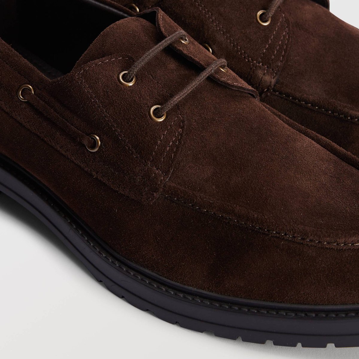 Mocassins en cuir chocolat, MONOPRIX
