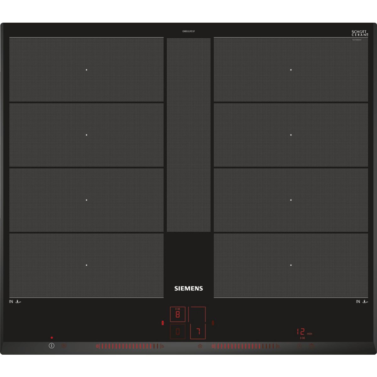 Plaque induction EX651LYC1F IQ700 FlexInduction Plus noir, SIEMENS
