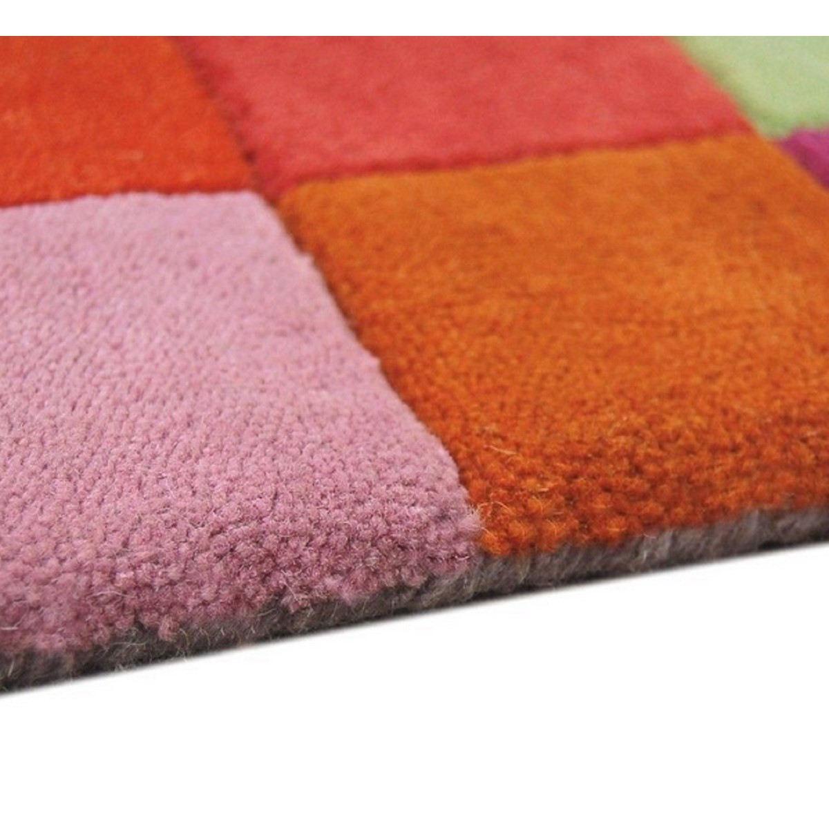 Tapis pure laine à motifs colorés FLASHY BOXES multicolore, NOVATREND