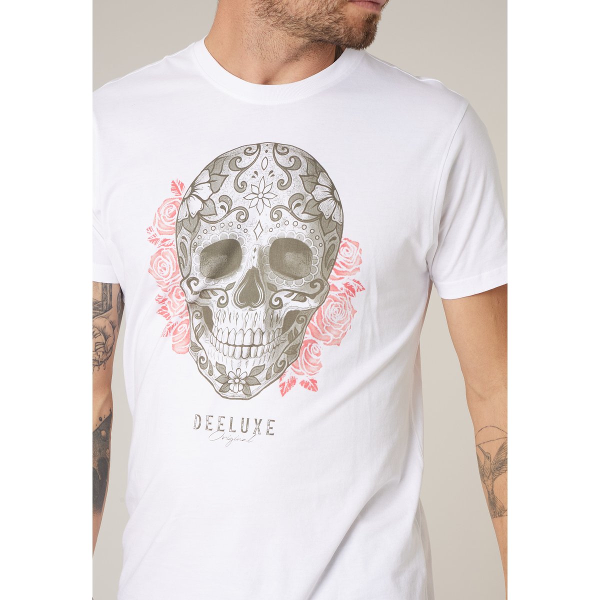 T-shirt homme coton CALABERA blanc, DEELUXE