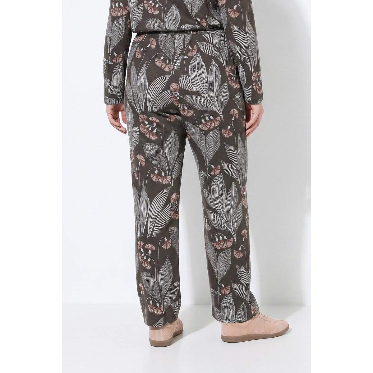 Pantalon Rose en molleton de coton bio noir marron, ULLA POPKEN