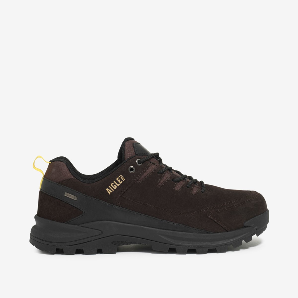 Chaussures de marche en cuir NEW PLUTNO MTDL marron foncé, AIGLE